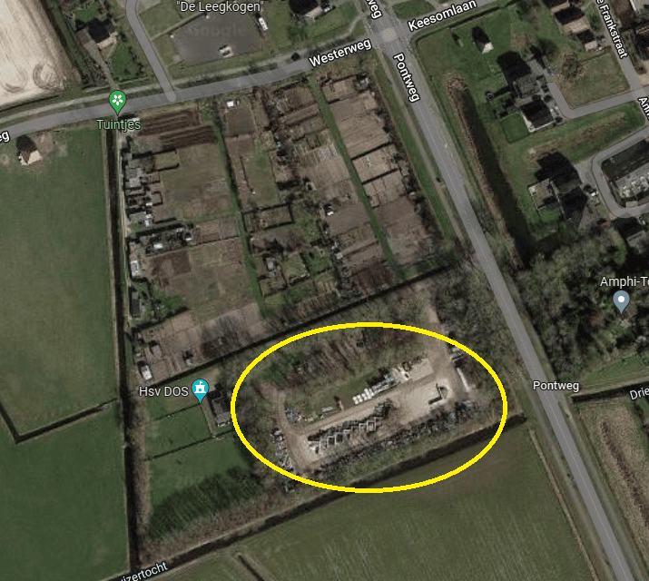 Op deze afbeelding staat een kaartje (bovenaanzicht) waarop de locatie van de ankerplaatsen staat omcirkeld