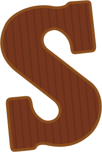 Een letter S van chocolade