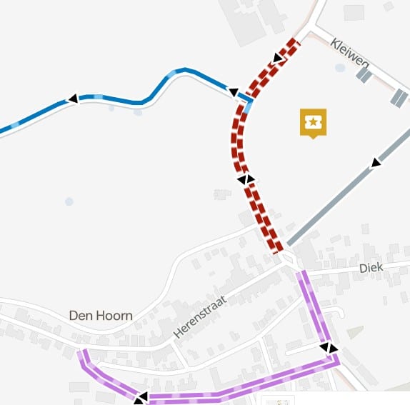 plattegrond met de afsluiting van de Kerkstraat en Westerweg tijdens Landbouwdag