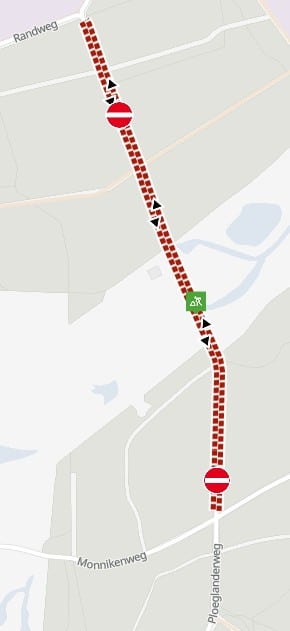plattegrond van de werkzaamheden en afsluiting van de Ploeglanderweg
